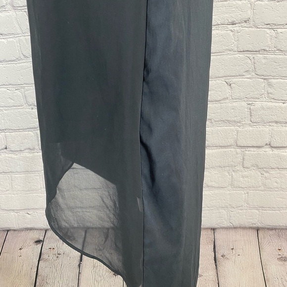 Express Asymmetrical Black Sheath Maxi Dress NWT XS Formal Little Black Dress - Picture 7 of 14